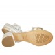 Woman's sandal in white, silver and platinum laminated leather with buckles heel 5 - Available sizes:  32, 33, 34, 42, 43, 44, 46