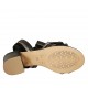 Woman's sandal in black suede and leather and lead grey laminated leather with buckles heel 5 - Available sizes:  32, 33, 42, 43, 44, 45, 46