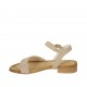 Sandalo da donna con cinturino in camoscio sabbia tacco 2 - Misure disponibili: 42, 43, 44, 47