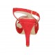 Sandalo da donna con plateau in camoscio rosso tacco 9 - Misure disponibili: 32, 33, 34, 42, 43, 44, 45, 46, 47