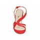 Sandalo da donna con plateau in camoscio rosso tacco 9 - Misure disponibili: 32, 33, 34, 42, 43, 44, 45, 46, 47