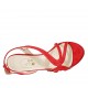 Sandalo da donna con plateau in camoscio rosso tacco 9 - Misure disponibili: 32, 33, 34, 42, 43, 44, 45, 46, 47