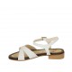 Woman's strap sandal in white leather heel 2 - Available sizes:  33, 34, 42, 43, 46, 47