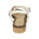 Woman's strap sandal in white leather heel 2 - Available sizes:  33, 34, 42, 43, 46, 47