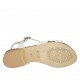 Woman's strap sandal in white leather heel 2 - Available sizes:  33, 34, 42, 43, 46, 47