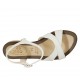 Woman's strap sandal in white leather heel 2 - Available sizes:  33, 34, 42, 43, 46, 47