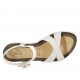 Sandalo con cinturino da donna in pelle bianca zeppa 2 - Misure disponibili: 33, 42, 43, 44, 45, 46