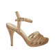 Sandalia para mujeres con plataforma y cinturon en gamuza beis arena tacon 9 - Tallas disponibles:  32, 33, 34, 42, 43, 44, 45, 46