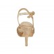 Sandalia para mujeres con plataforma y cinturon en gamuza beis arena tacon 9 - Tallas disponibles:  32, 33, 34, 42, 43, 44, 45, 46