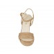 Sandalia para mujeres con plataforma y cinturon en gamuza beis arena tacon 9 - Tallas disponibles:  32, 33, 34, 42, 43, 44, 45, 46