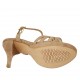 Sandalia para mujeres con plataforma y cinturon en gamuza beis arena tacon 9 - Tallas disponibles:  32, 33, 34, 42, 43, 44, 45, 46