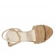 Sandalia para mujeres con plataforma y cinturon en gamuza beis arena tacon 9 - Tallas disponibles:  32, 33, 34, 42, 43, 44, 45, 46