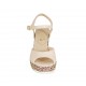 Sandalo da donna in pelle nude e tessuto intrecciato con cinturino, plateau e zeppa 9 - Misure disponibili: 32, 33, 34