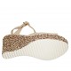 Sandalo da donna in pelle nude e tessuto intrecciato con cinturino, plateau e zeppa 9 - Misure disponibili: 32, 33, 34