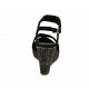Sandale pour femmes en daim et tissu noir avec plateforme et talon compensé 9 - Pointures disponibles:  32, 34