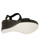 Sandale pour femmes en daim et tissu noir avec plateforme et talon compensé 9 - Pointures disponibles:  32, 34