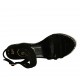 Sandale pour femmes en daim et tissu noir avec plateforme et talon compensé 9 - Pointures disponibles:  32, 34