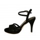 Sandale pour femmes en daim noir avec courroie, plateforme et talon 10 - Pointures disponibles:  32, 33, 34, 42, 44, 47