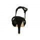 Sandale pour femmes en daim noir avec courroie, plateforme et talon 10 - Pointures disponibles:  32, 33, 34, 42, 44, 47
