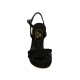 Sandalia para mujer en gamuza negra con cinturon, plataforma y tacon 10 - Tallas disponibles:  32, 33, 34, 42, 44, 47