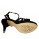 Sandale pour femmes en daim noir avec courroie, plateforme et talon 10 - Pointures disponibles:  32, 33, 34, 42, 44, 47