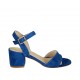 Sandalo da donna con cinturino in camoscio bluette tacco 5 - Misure disponibili: 32, 33, 34, 42, 43, 44, 45, 46
