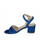 Sandalo da donna con cinturino in camoscio bluette tacco 5 - Misure disponibili: 32, 33, 34, 42, 43, 44, 45, 46