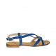 Sandale entredoigt pour femmes avec courroies croiseés en daim bleuet talon 1 - Pointures disponibles:  33, 42