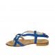 Sandale entredoigt pour femmes avec courroies croiseés en daim bleuet talon 1 - Pointures disponibles:  33, 42