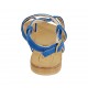 Sandale entredoigt pour femmes avec courroies croiseés en daim bleuet talon 1 - Pointures disponibles:  33, 42