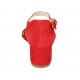 Woman's open shoe in red suede with strap heel 5 - Available sizes:  34, 42, 43