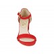 Woman's open shoe in red suede with strap heel 5 - Available sizes:  34, 42, 43