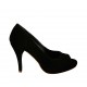 Scarpa da donna aperta in punta con plateau in camoscio nero tacco 9 - Misure disponibili: 33, 34, 42, 44, 45