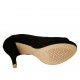 Scarpa da donna aperta in punta con plateau in camoscio nero tacco 9 - Misure disponibili: 33, 34, 42