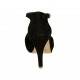 Zapato abierto para mujer con cinturon y plataforma en gamuza negra tacon 9 - Tallas disponibles:  32, 33, 34, 42, 45