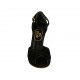 Scarpa aperta da donna con cinturino e plateau in camoscio nero tacco 9 - Misure disponibili: 32, 33, 34, 42, 45
