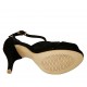 Woman's open shoe with platform and strap in black suede heel 9 - Available sizes:  32, 33, 34, 42, 45