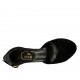 Woman's open shoe with platform and strap in black suede heel 9 - Available sizes:  32, 33, 34, 42, 45