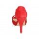 Woman's open shoe in red suede heel 9 - Available sizes:  32, 33, 34, 42, 43, 45