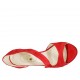 Woman's open shoe in red suede heel 9 - Available sizes:  32, 33, 34, 42, 43, 45