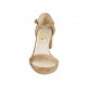 Scarpa aperta da donna in camoscio beige con cinturino tacco 5 - Misure disponibili: 43, 45