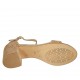 Scarpa aperta da donna in camoscio beige con cinturino tacco 5 - Misure disponibili: 32, 33, 34, 42, 43, 44, 45