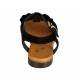 Sandale pour femmes avec courroie et fleurs en daim noir talon 1 - Pointures disponibles:  33, 34, 42, 43