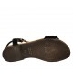 Sandalo da donna con cinturino e fiori in camoscio nero tacco 1 - Misure disponibili: 33, 34, 42, 43, 44, 45
