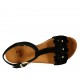 Sandalo da donna con cinturino e fiori in camoscio nero tacco 1 - Misure disponibili: 33, 34, 42, 43, 44, 45