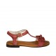 Sandalo da donna con cinturino e fiori in camoscio prugna tacco 1 - Misure disponibili: 33, 43, 44, 46