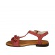 Sandalo da donna con cinturino e fiori in camoscio prugna tacco 1 - Misure disponibili: 33, 43, 44, 46