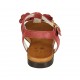Sandalo da donna con cinturino e fiori in camoscio prugna tacco 1 - Misure disponibili: 33, 43, 44, 46