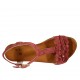 Sandalo da donna con cinturino e fiori in camoscio prugna tacco 1 - Misure disponibili: 33, 43, 44, 46