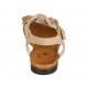 Sandalo da donna con cinturino e fiori in camoscio beige tacco 1 - Misure disponibili: 33, 34, 42, 43, 44, 45, 46